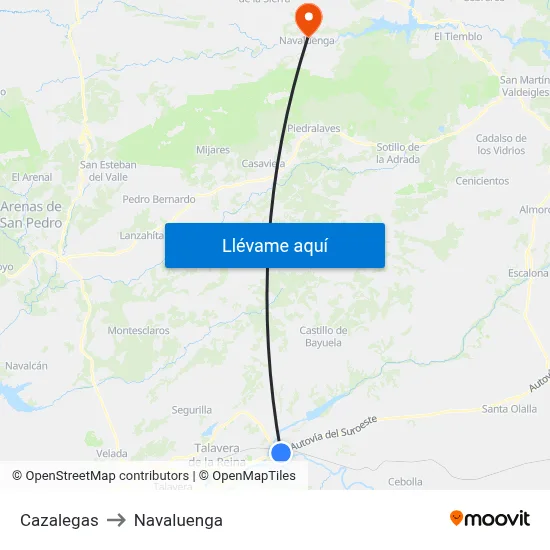 Cazalegas to Navaluenga map