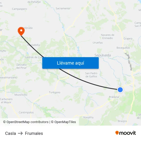 Casla to Frumales map