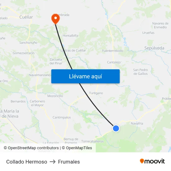 Collado Hermoso to Frumales map