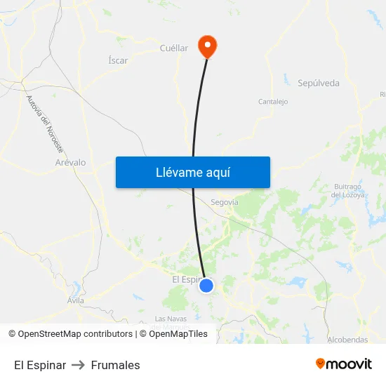 El Espinar to Frumales map