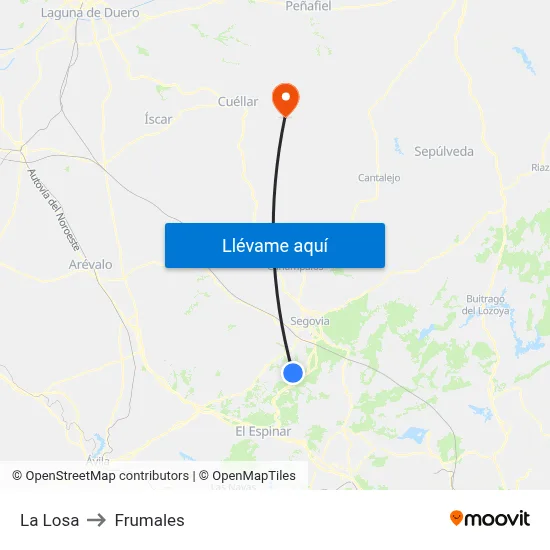 La Losa to Frumales map