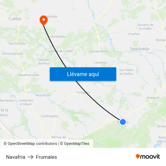 Navafría to Frumales map