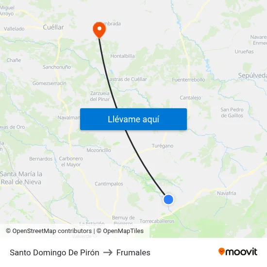 Santo Domingo De Pirón to Frumales map