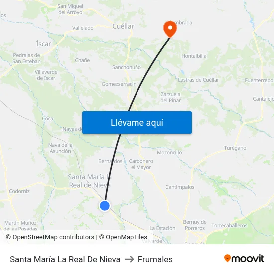 Santa María La Real De Nieva to Frumales map