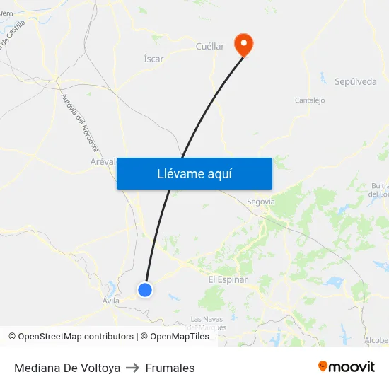 Mediana De Voltoya to Frumales map