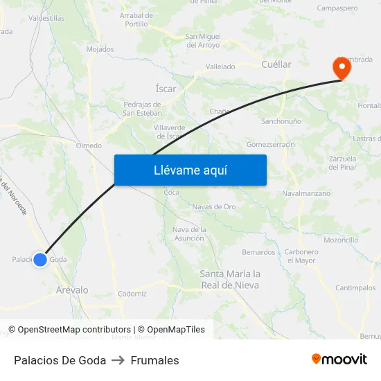 Palacios De Goda to Frumales map