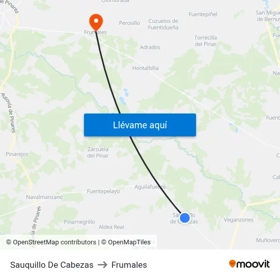 Sauquillo De Cabezas to Frumales map
