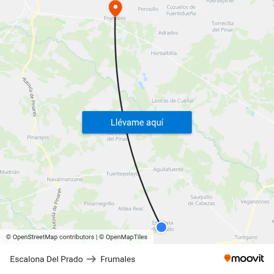 Escalona Del Prado to Frumales map