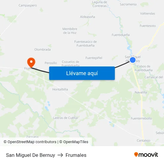 San Miguel De Bernuy to Frumales map