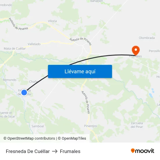 Fresneda De Cuéllar to Frumales map