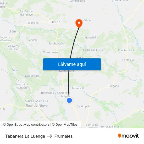 Tabanera La Luenga to Frumales map