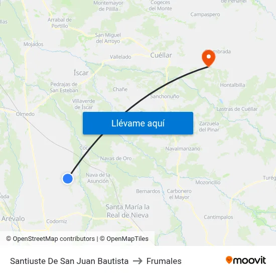Santiuste De San Juan Bautista to Frumales map