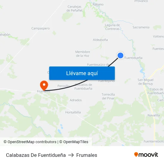 Calabazas De Fuentidueña to Frumales map