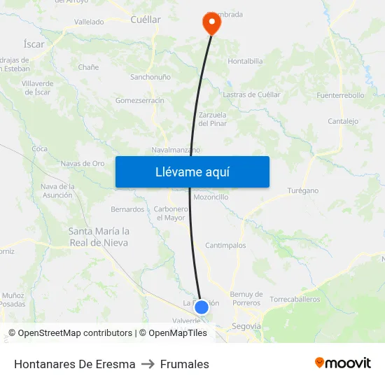 Hontanares De Eresma to Frumales map
