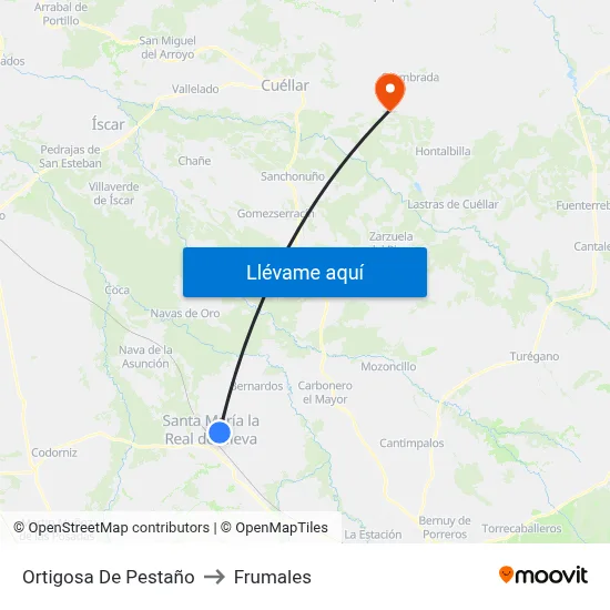 Ortigosa De Pestaño to Frumales map