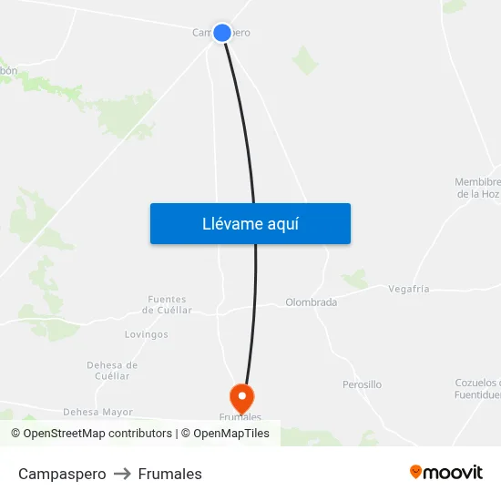 Campaspero to Frumales map