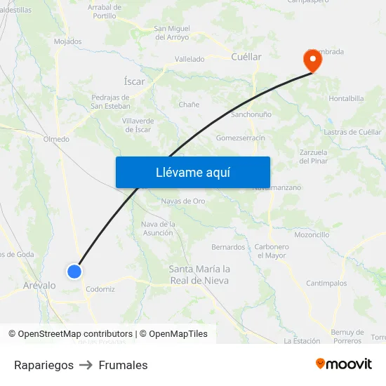 Rapariegos to Frumales map