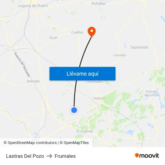 Lastras Del Pozo to Frumales map