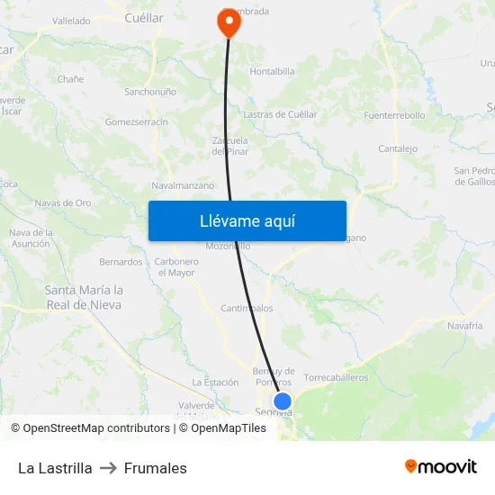 La Lastrilla to Frumales map