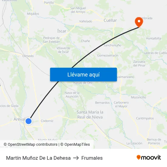 Martín Muñoz De La Dehesa to Frumales map