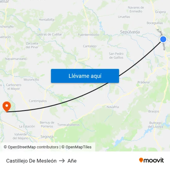 Castillejo De Mesleón to Añe map