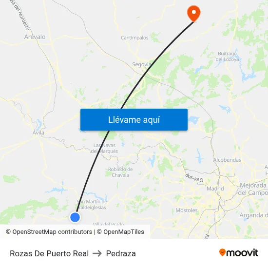 Rozas De Puerto Real to Pedraza map