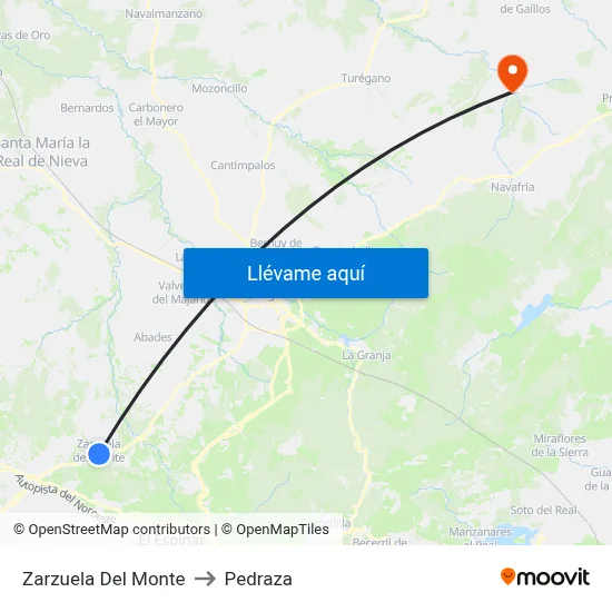 Zarzuela Del Monte to Pedraza map