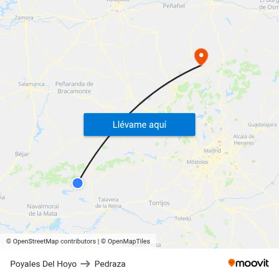 Poyales Del Hoyo to Pedraza map