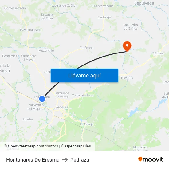 Hontanares De Eresma to Pedraza map