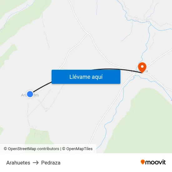 Arahuetes to Pedraza map