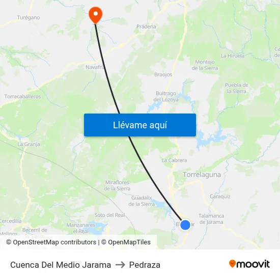 Cuenca Del Medio Jarama to Pedraza map