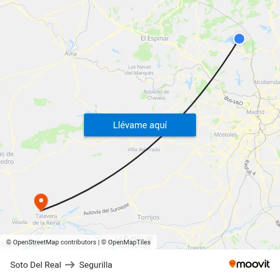 Soto Del Real to Segurilla map