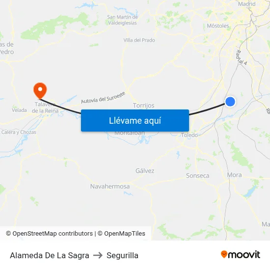 Alameda De La Sagra to Segurilla map
