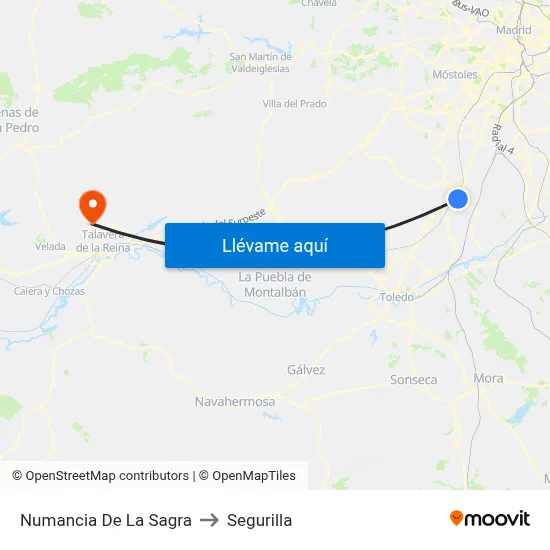 Numancia De La Sagra to Segurilla map