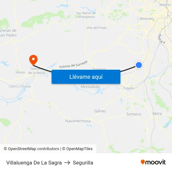 Villaluenga De La Sagra to Segurilla map