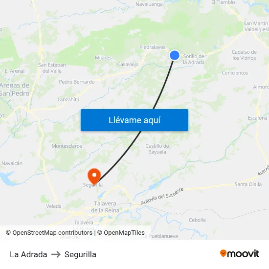 La Adrada to Segurilla map