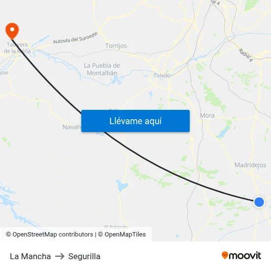 La Mancha to Segurilla map