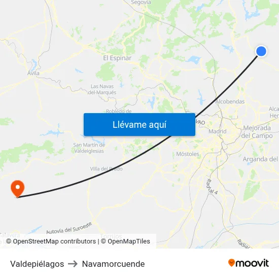 Valdepiélagos to Navamorcuende map