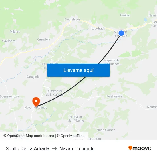 Sotillo De La Adrada to Navamorcuende map