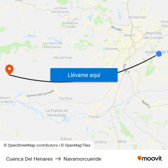 Cuenca Del Henares to Navamorcuende map