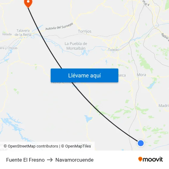 Fuente El Fresno to Navamorcuende map
