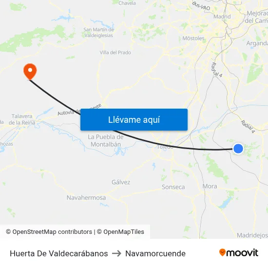 Huerta De Valdecarábanos to Navamorcuende map