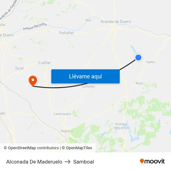Alconada De Maderuelo to Samboal map