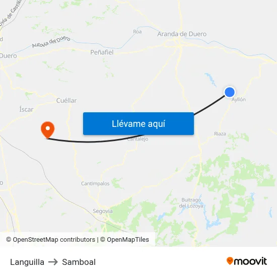 Languilla to Samboal map