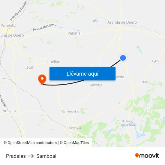 Pradales to Samboal map
