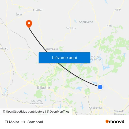 El Molar to Samboal map