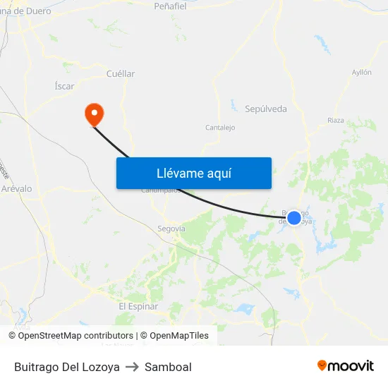 Buitrago Del Lozoya to Samboal map