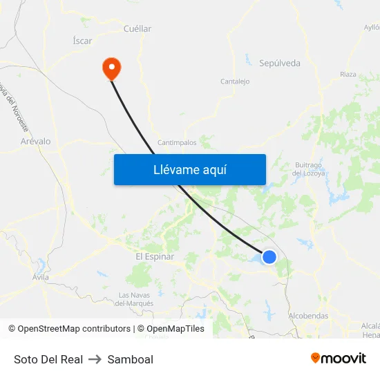 Soto Del Real to Samboal map