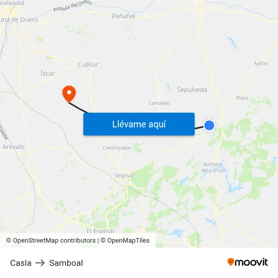 Casla to Samboal map