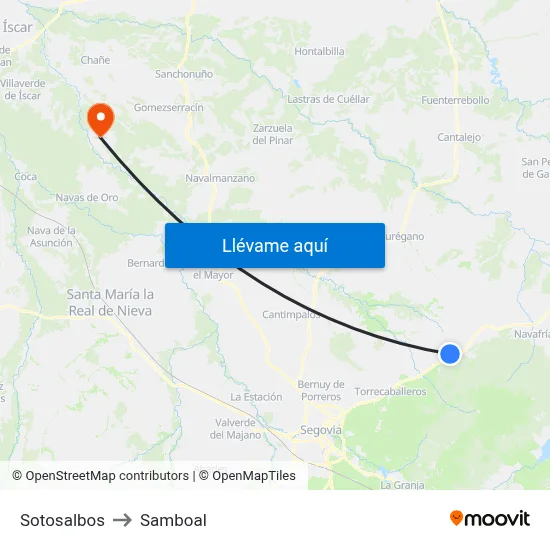 Sotosalbos to Samboal map